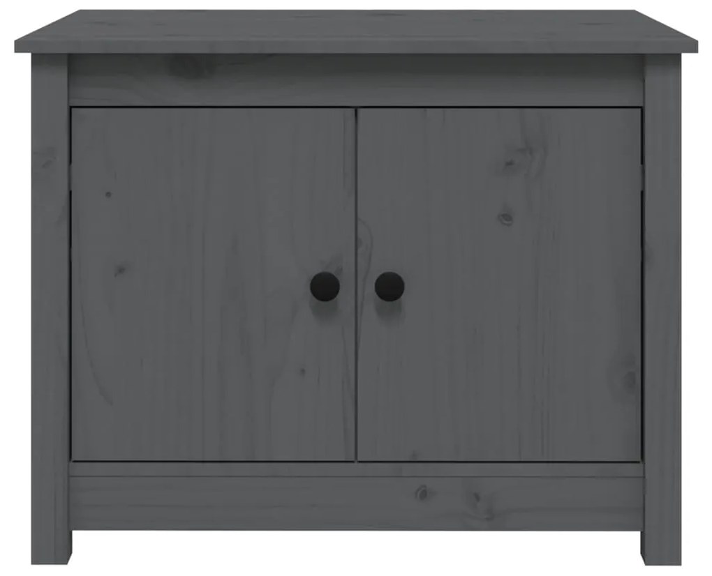 Tavolino da Salotto Grigio 71x49x55 cm Legno Massello di Pino