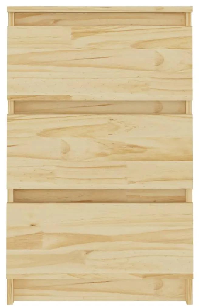 Comodino 40x29,5x64 cm in legno massello di pino