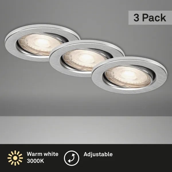 Briloner 7144-039-Set 3xLED Lampada da incasso per bagno 1xGU10/4W/230V IP23