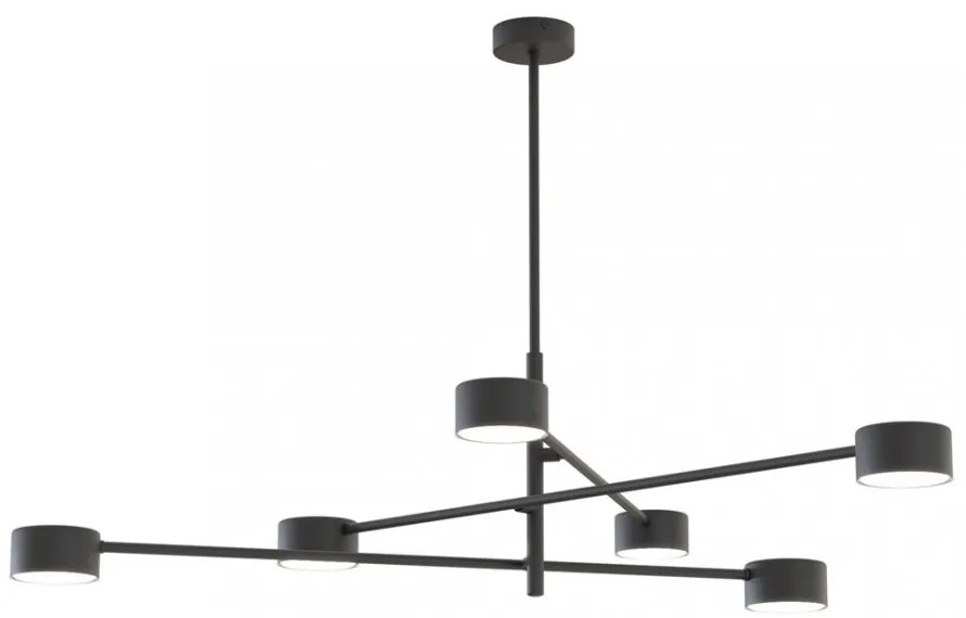 Lampadario da soffitto in acciaio NATSU 6 nero 6xGX53 Colore del corpo Nero