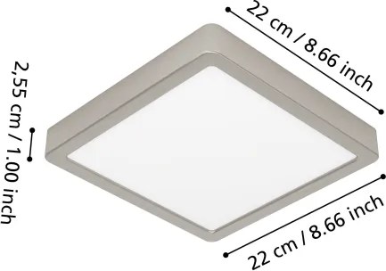 Eglo 901383-LED RGBW dimmerabile plafoniera da bagno FUEVA-Z LED/10,5W/230V 22x22cm IP44 cromo
