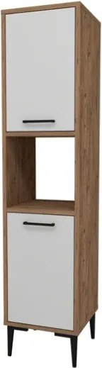 Colonna Multiuso Da Cucina 2 Ante E Vano Centrale 35x35x154 Adel Rovere E Bianco