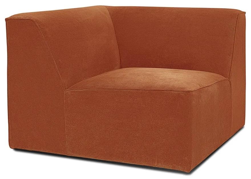 Modulo divano in velluto a coste arancione Sting - Scandic