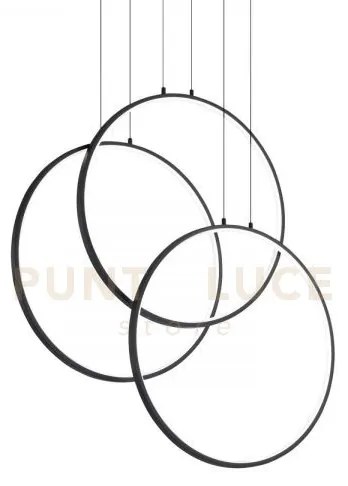 Frame lampadarioa  sospensione 3 cerchi led 3000k 82w  8950 lm nero