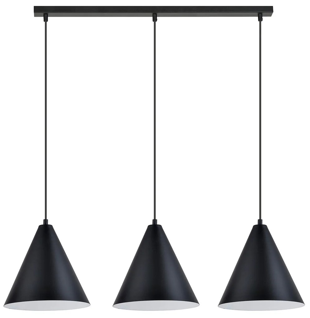 Sospensione Nordica Ninhursag 3 Luci In Acciaio Nero