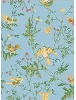 Cole & Son Carta da parati Hummingbirds - Buttercup Yellow on Cornflower Blue