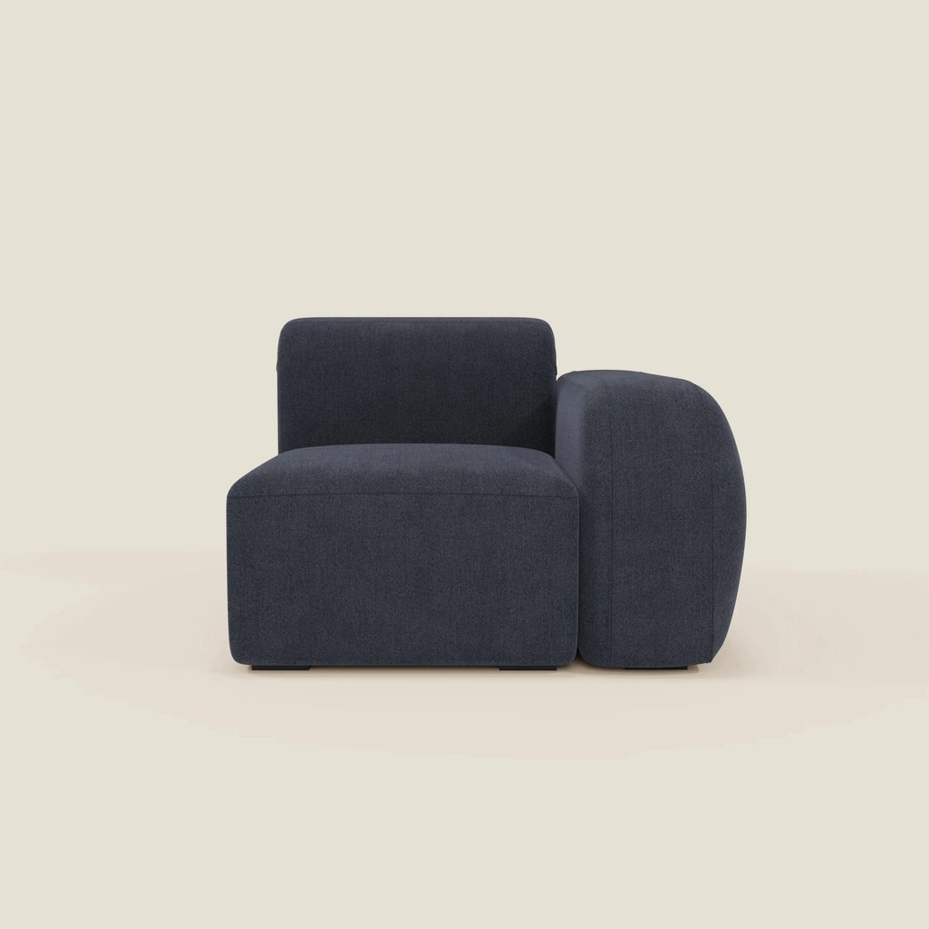 BonBon modulo terminale 105 cm sinistro o destro - tessuto smacchiabile T23 blu ardesia