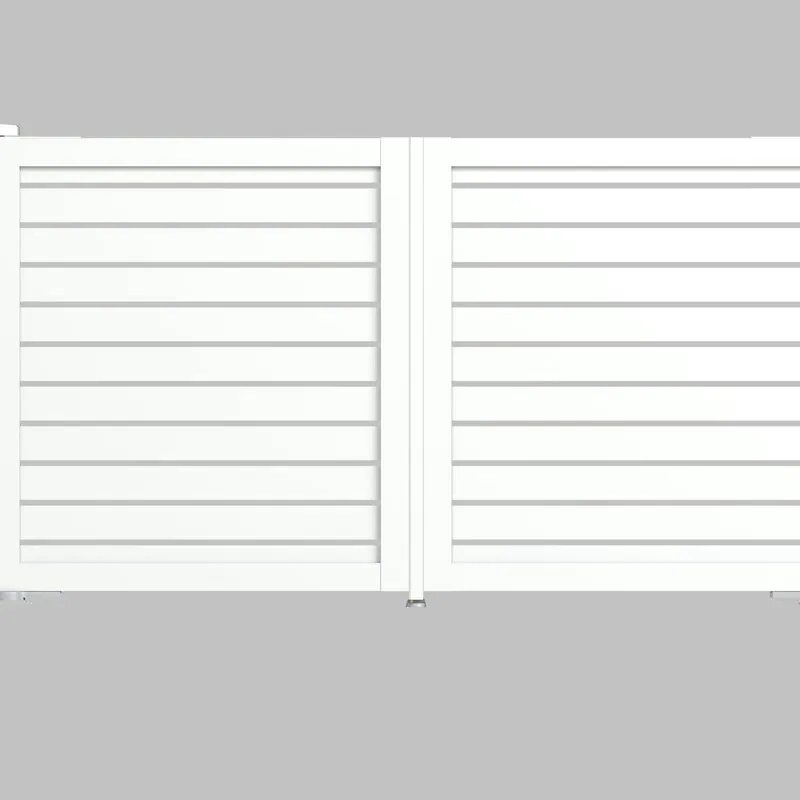 Cancello automatico battente Maia120-20 ALBA in alluminio bianco, apertura centrale, L 300 x H 160 cm