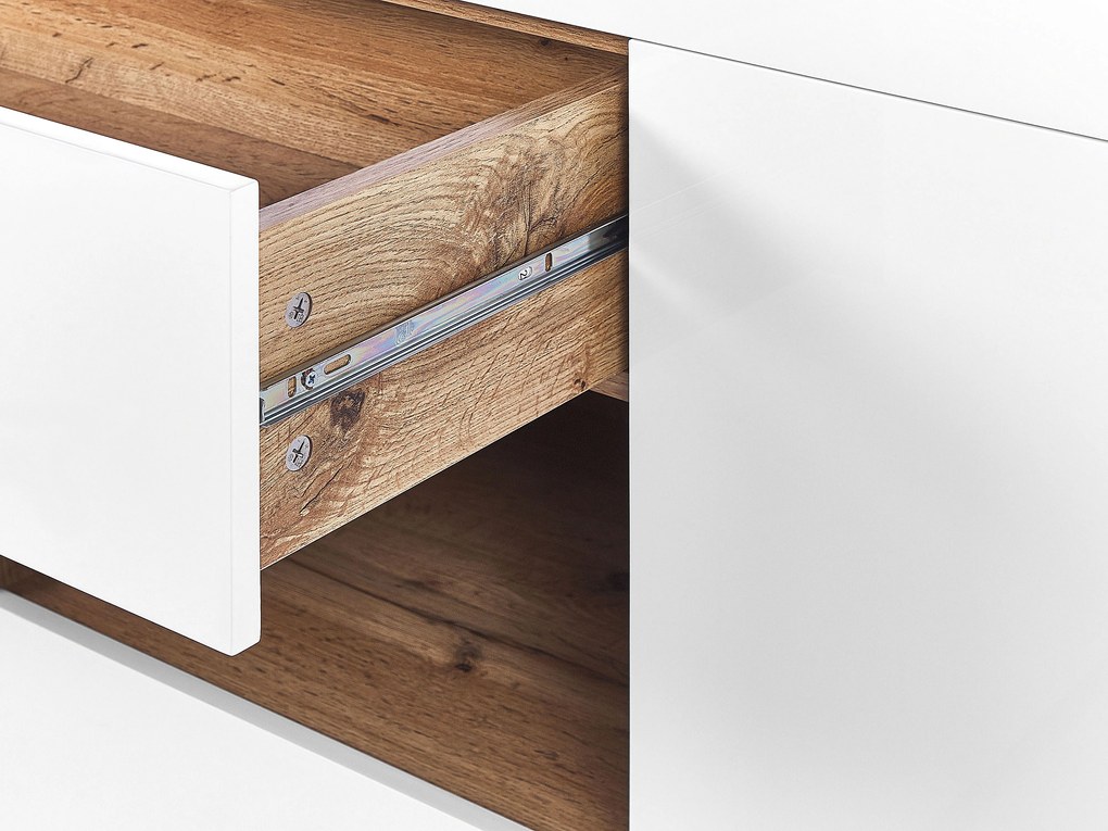 Credenza bianco e legno chiaro GORAN Beliani