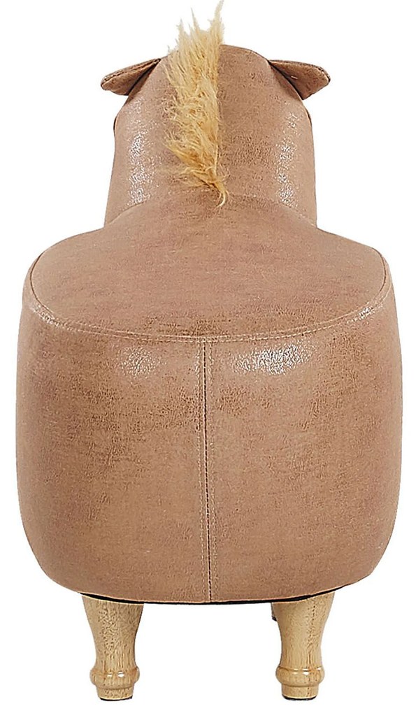 Pouf animaletto in similpelle beige HORSE Beliani