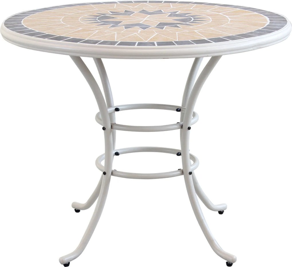 VENTUS - set tavolo in ferro Ø 90 x 74 h con 4 poltrone Ventus