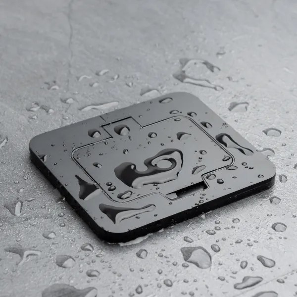 Solight 5B322B - Presa a pavimento da incasso per esterno IP55 nero rettangolare