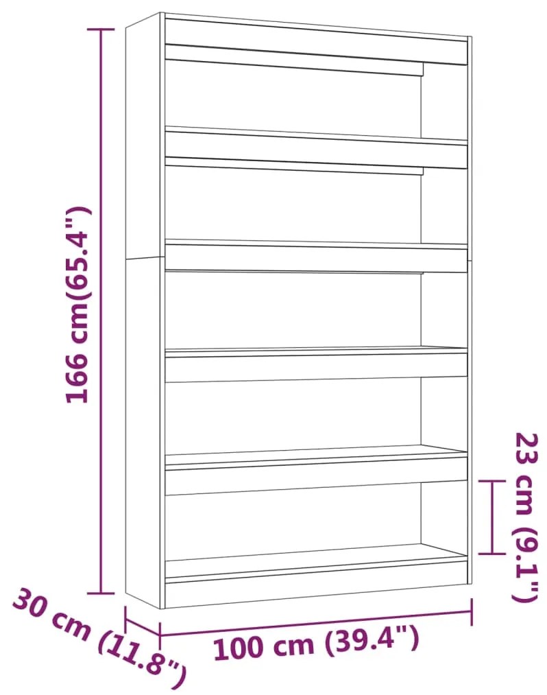 Libreria/Divisorio Bianco Lucido 100x30x166 cm