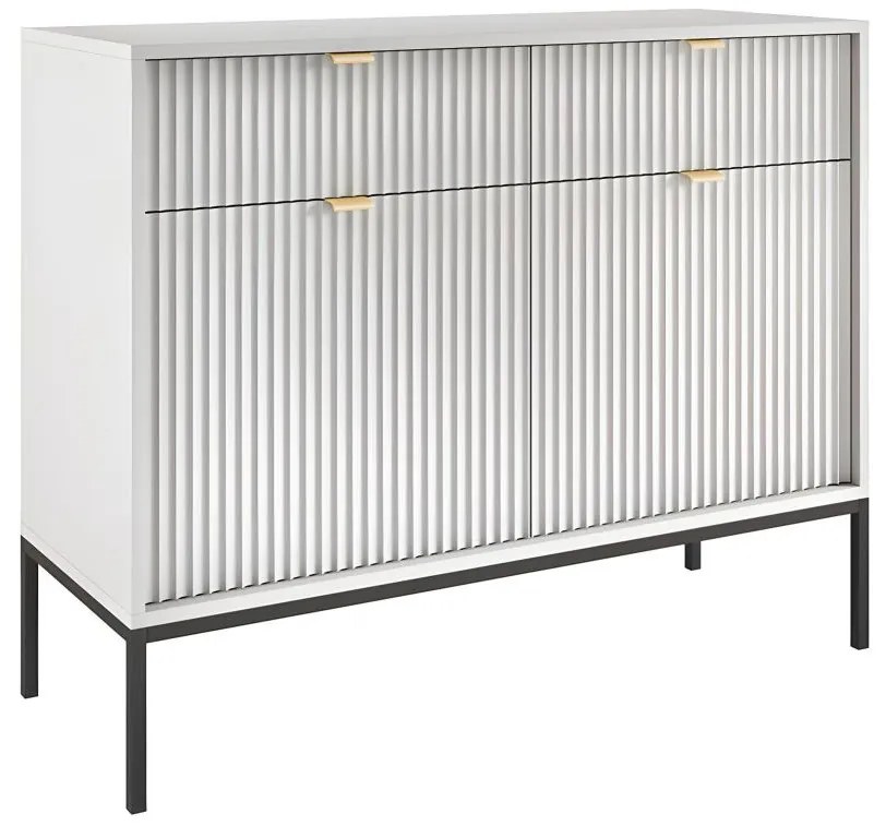Credenza con 2 ante e 2 cassetti Grigia - LIOUBA di Pascal MORABITO