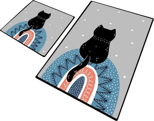 Set di tappetini per il bagno 2 pz 60x100 cm Waiten – Foutastic