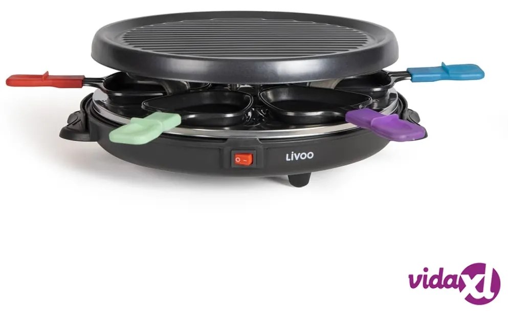 Livoo Griglia per Raclette 6 Persone 800 W Nera