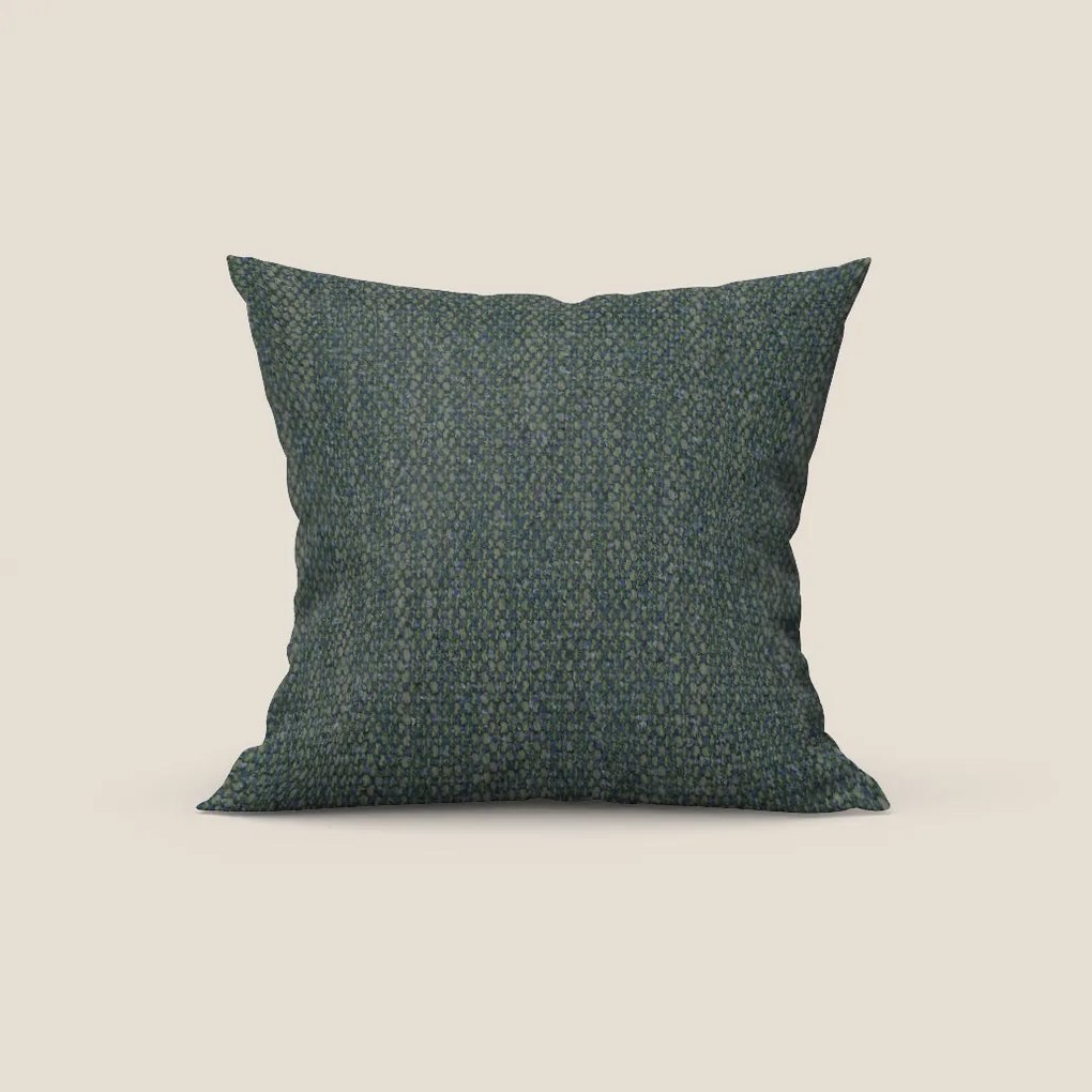 Levante cuscino disponibile in diversi colori in pregiato bouclé riciclato fresco dalla trama melangiata smacchiabile T16 verde