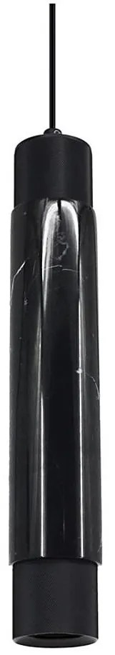 Lampadario su fune MARBLE 1xGU10/8W/230V nero
