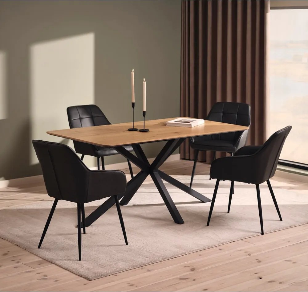 Set di sedie da pranzo grigio scuro in imbottito con braccioli 2 pz Nolan Square – Unique Furniture