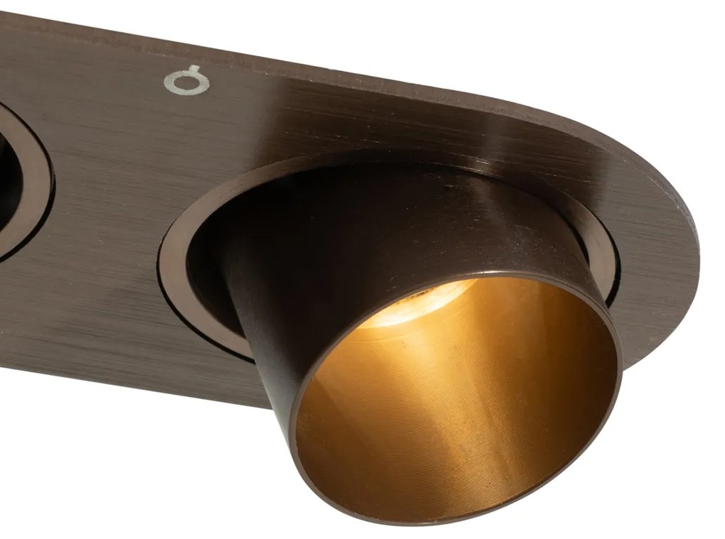 Set di 6 faretti da incasso bronzo scuro GU10 35mm orientabili 2 luci - Installa