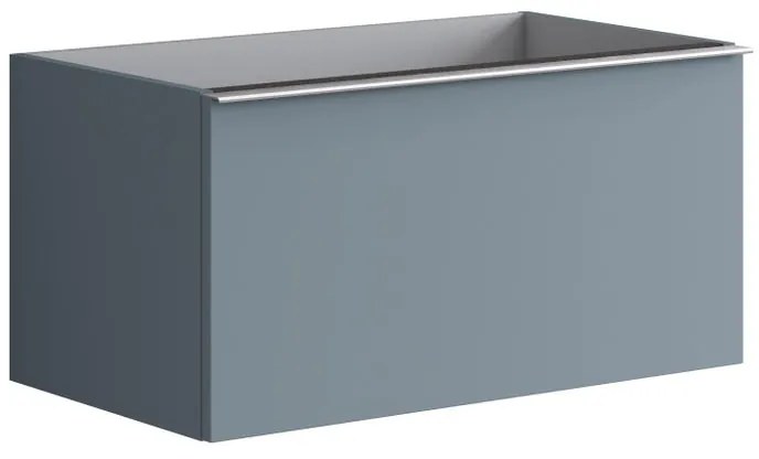 Mobile da bagno sotto lavabo Pixel plain blu laccato opaco L 80 x H 40 x P 45.5 cm 1 cassetto, lavabo non incluso
