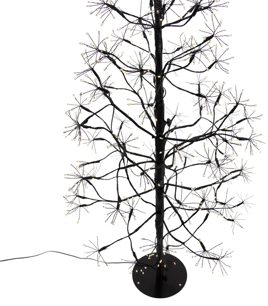 Lampada da terra natalizia nera albero 150 cm con LED e timer IP44 - Caspar