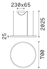 Sospensione Moderna Oracle Alluminio-Plastiche Bianco Led 38W 3000K D70Cm