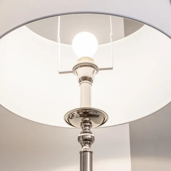 Brilagi - Lampada da terra LED CERIA 1xE27/60W/230V Ø 45 cm cromo lucido/bianco