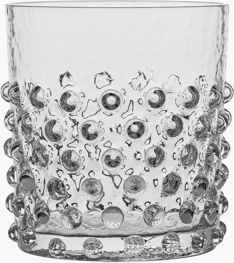 Set di 2 bicchieri in vetro soffiato Hobnail