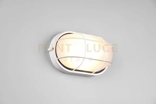 Algi plafoniera applique da esterno ovale fusione di alluminio bian...