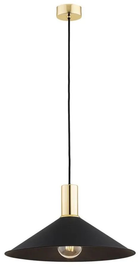 Argon 4912 - Lampadario a sospensione con filo MINORI 1xE27/15W/230V nero/oro