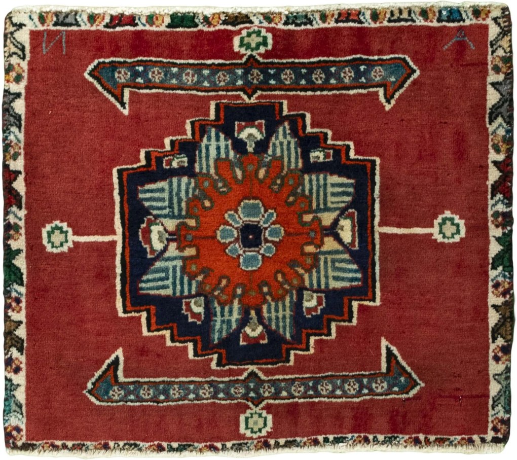 Shiraz Tappeto persiano 50 x 60 Rosso (Iran) Annodato A Mano