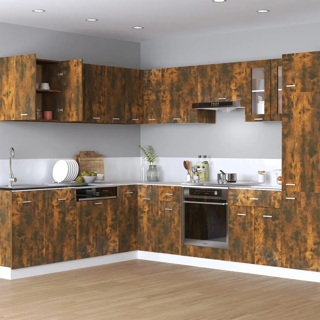 Mobile Pensile Rovere Fumo 60x31x60 Cm İn Legno Ingegnerizzato /
