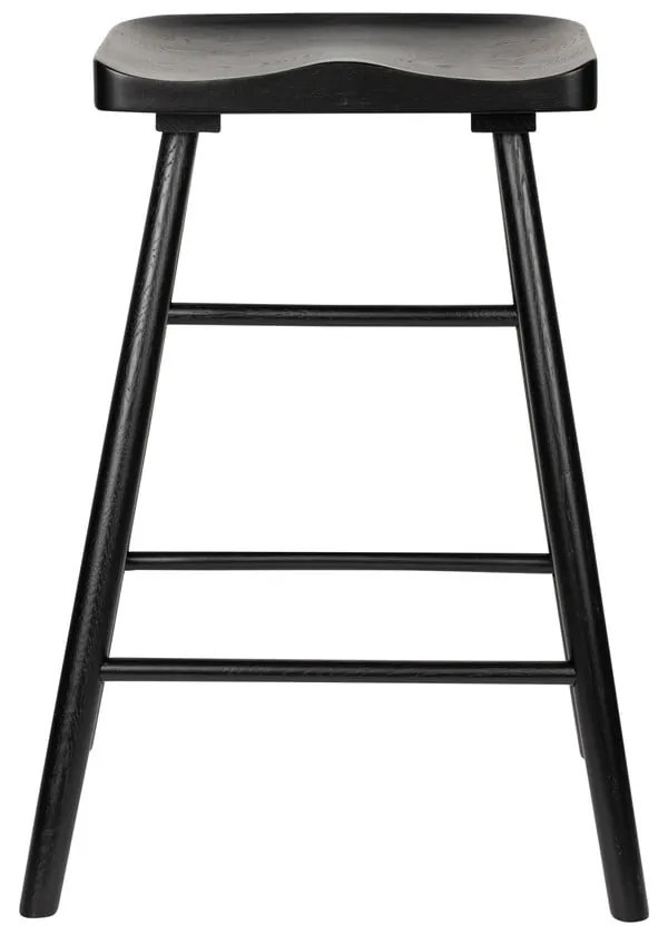 Sedia da bar nera in rovere massiccio (altezza della seduta 65,5 cm) Vander – White Label