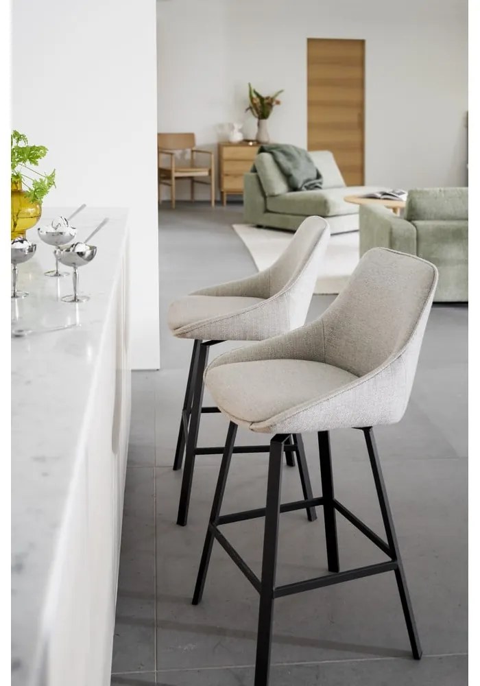 Sgabelli da bar beige in set di 2 (altezza seduta 65 cm) Alison - Rowico