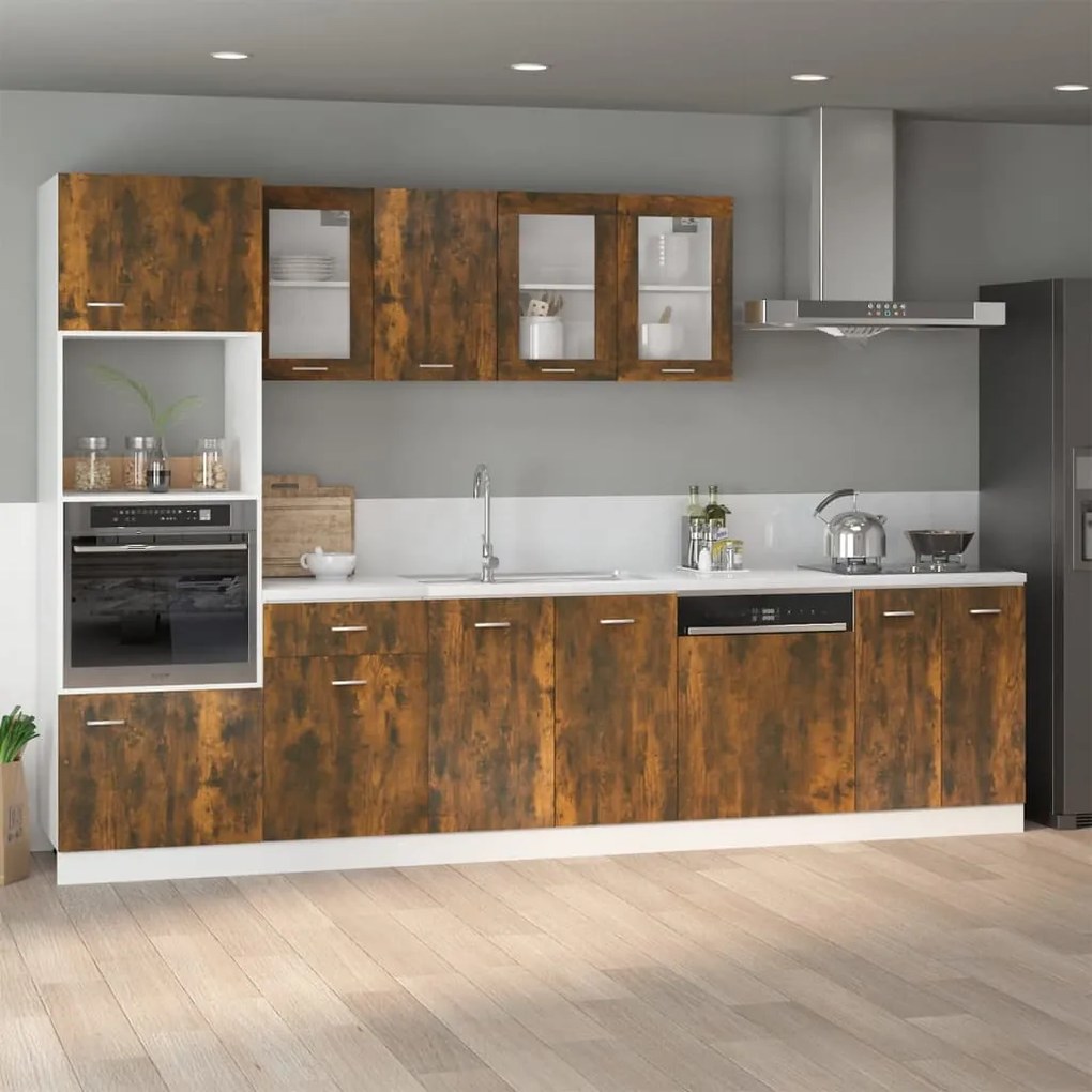Mobile Sottolavello Rovere Fumo 80x46x81,5 Cm Legno Multistrato /