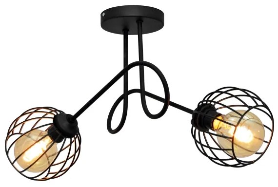 Lampadario a plafone OXFORD 2xE27/15W/230V nero