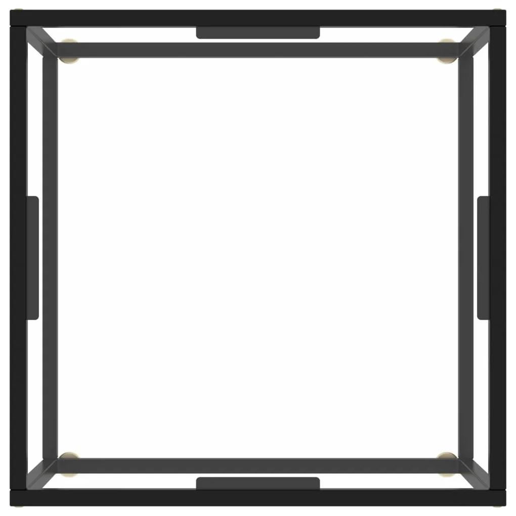 Tavolino da salotto nero con vetro temperato 60x60x35 cm