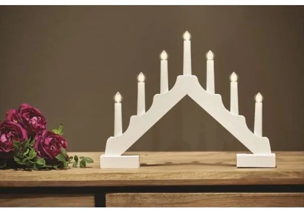 Candeliere natalizio LED 7xLED/2xAA bianco