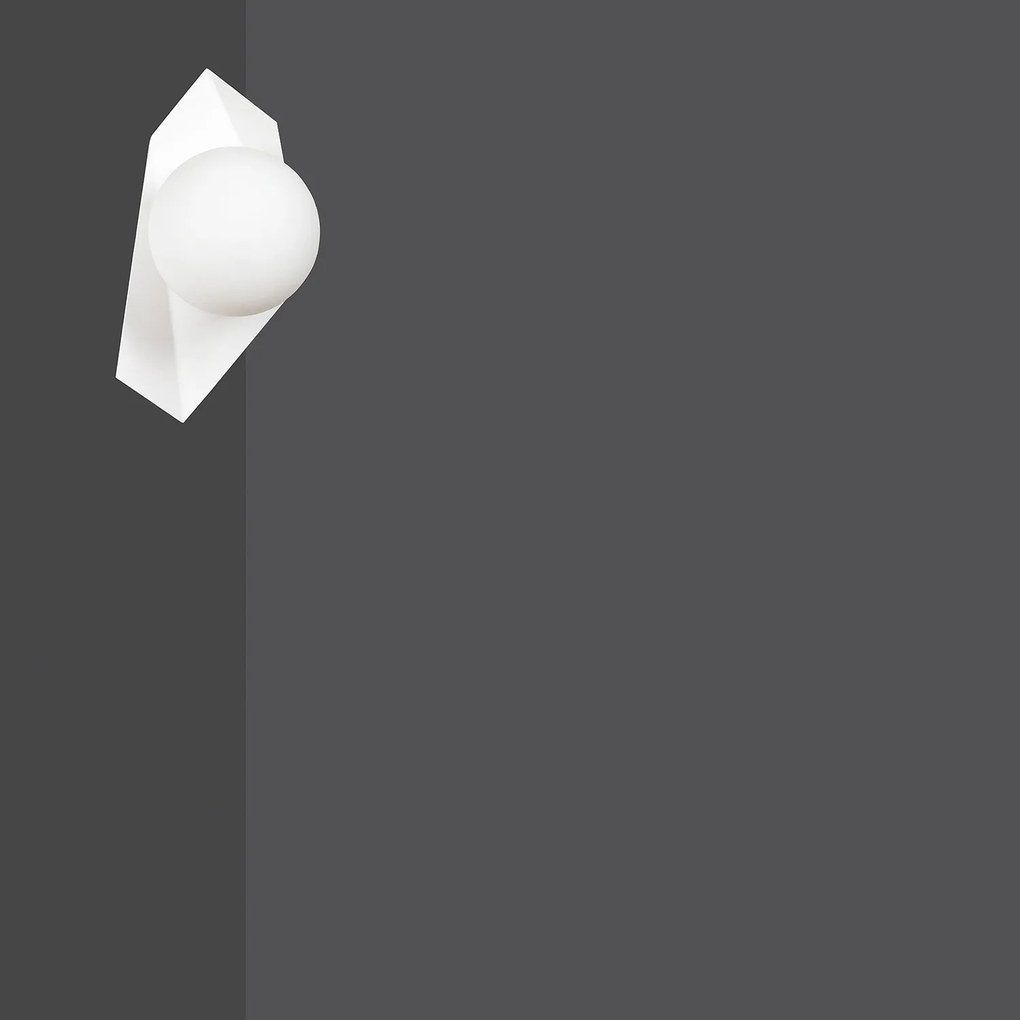 Applique Moderna 1 Luce Parvati In Acciaio Bianco E Sfera Vetro Opalino