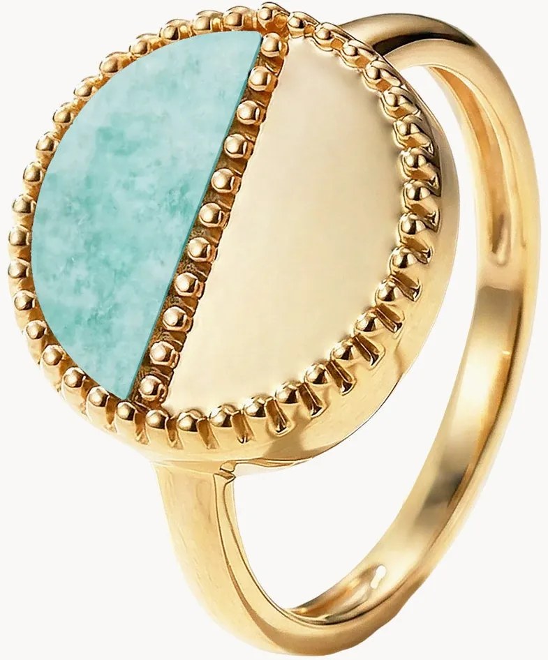 Anello placcato in oro con pietre preziose Blaise