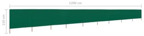 Paravento a 9 Pannelli in Tessuto 1200x80 cm Verde