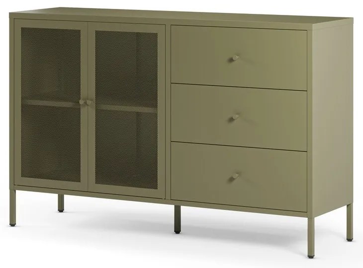 Cassettiera verde in metallo 140x90x40 cm Fayna – Marckeric