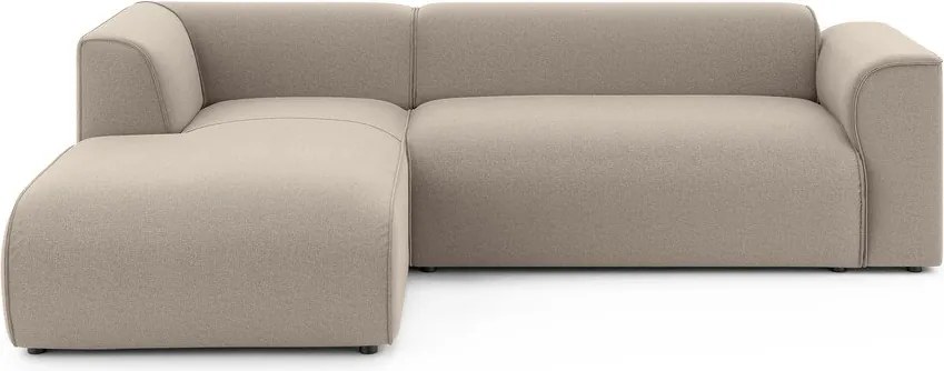 Divano angolare marrone chiaro (con penisola a sinistra/con chaise lounge) Merid – Ropez