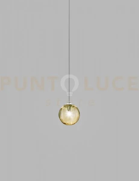 Puppet sospensione p ambra trasparente cromo lucido 1 luce attacco g9