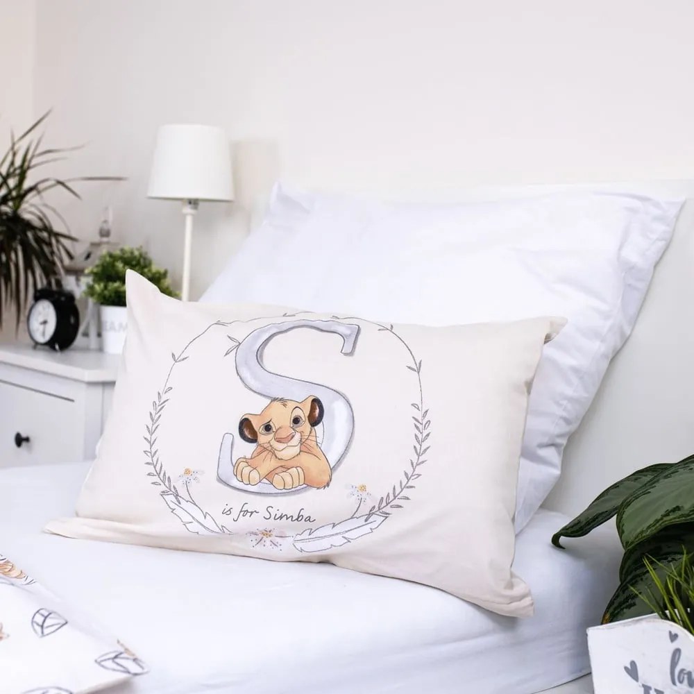 Set copripiumino e federa da bambini giallo chiaro in cotone per culla 100x135 cm Lion King "Best Friends" – Jerry Fabrics