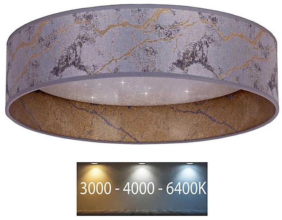 Brilagi - Plafoniera LED VELVET STAR LED/24W/230V d. 40 cm grigio/oro