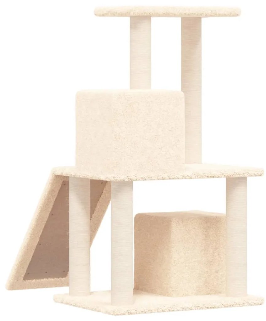 Albero per gatti con tiragraffi in sisal crema 82 cm