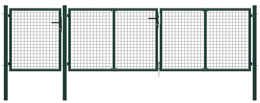 Cancello Per Giardino İn Acciaio 400x75 Cm Verde /