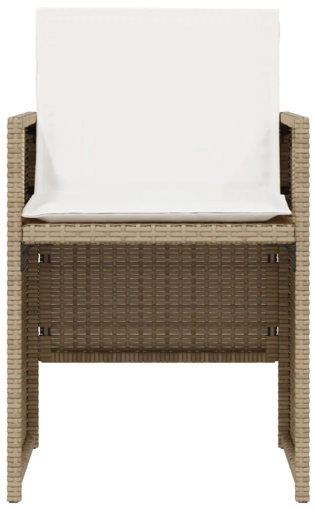 Set da Bistrò 3 pz con Cuscini Beige in Polyrattan